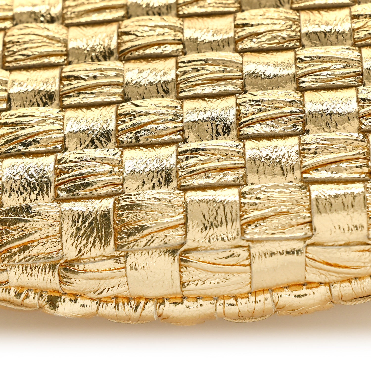 Bottega Veneta Metallic Nappa Intrecciato Medium Turn Pouch Gold 8 of 9