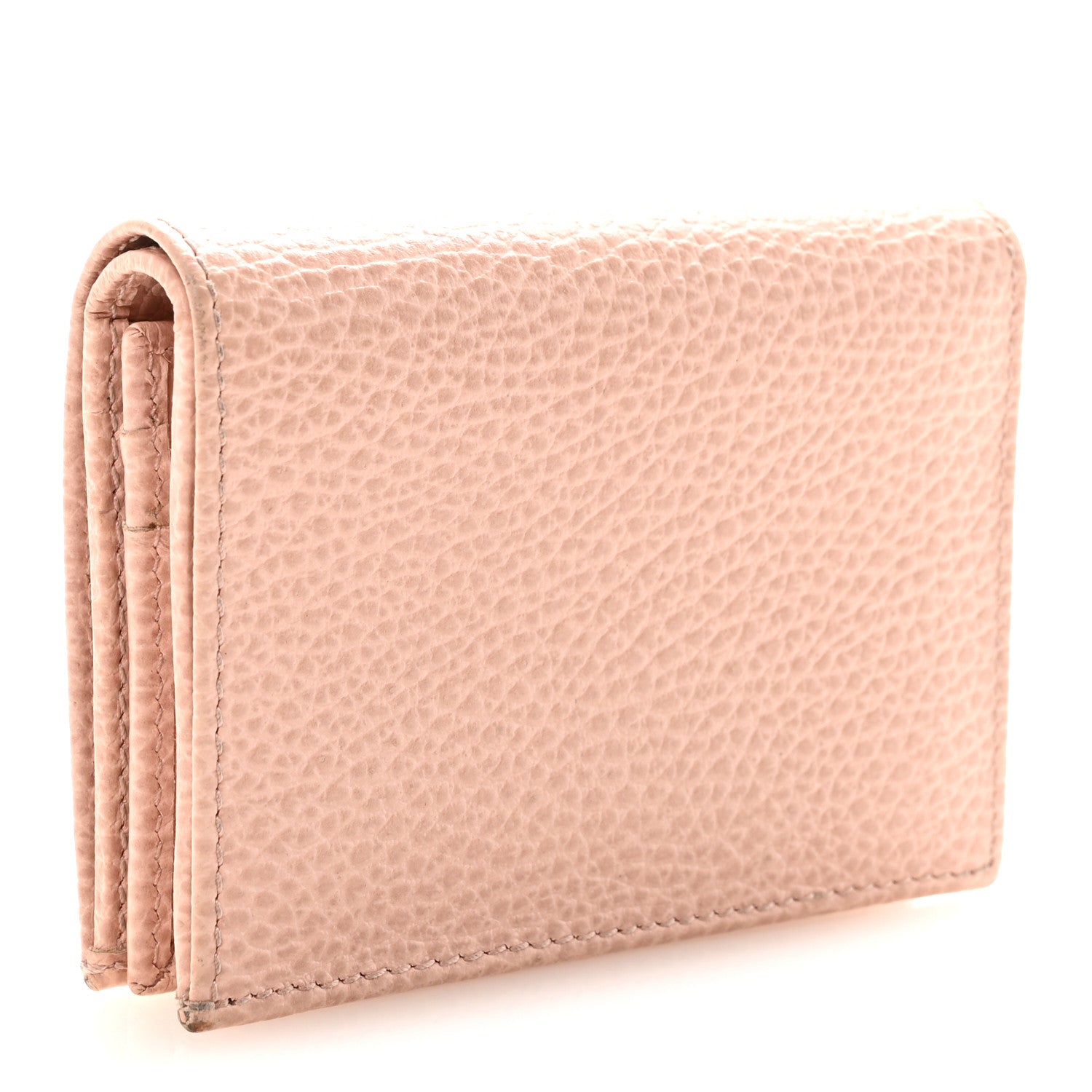 Gucci Dollar Calfskin Enamel Monochrome GG Marmont Card Case Perfect Pink 3 of 8