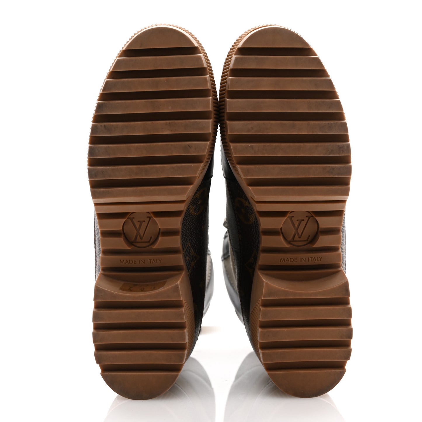 Suede Calfskin Monogram Laureate Platform Desert Boots 37 Grey
