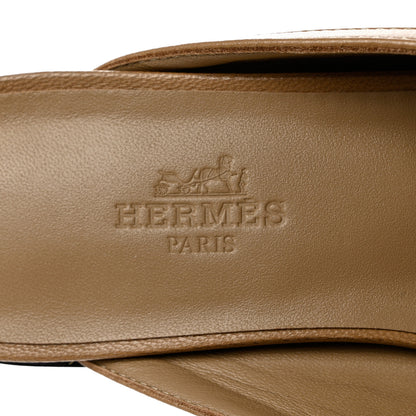 Hermes Goatskin Groupie Mules 36 Beige Argile 7 of 9
