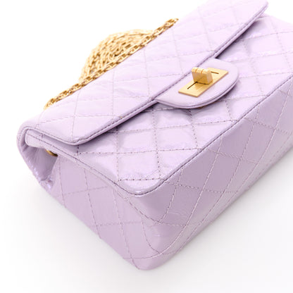 Chanel Glittered Aged Calfskin Quilted Mini 2.55 Reissue Flap Lilac 10 of 11