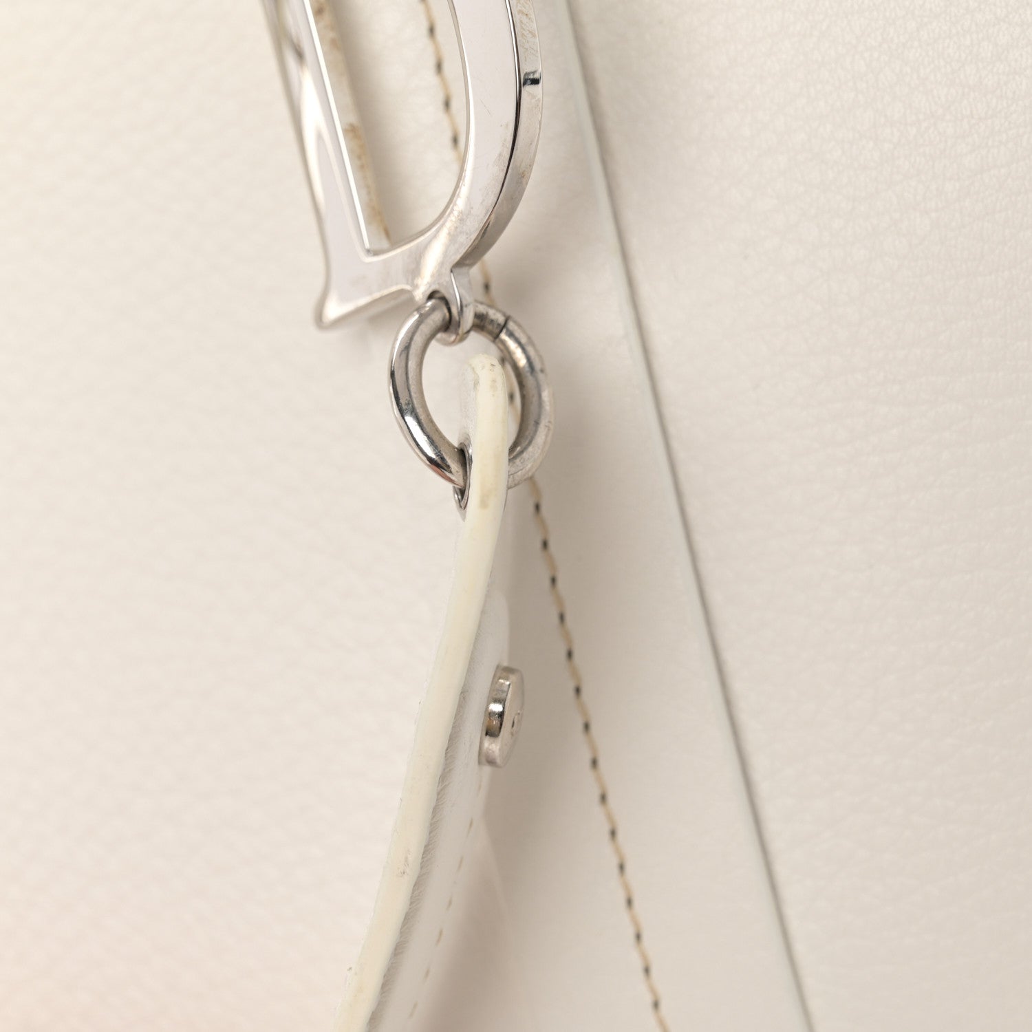 Christian Dior Grained Calfskin Small Dome Bag White 12 of 13