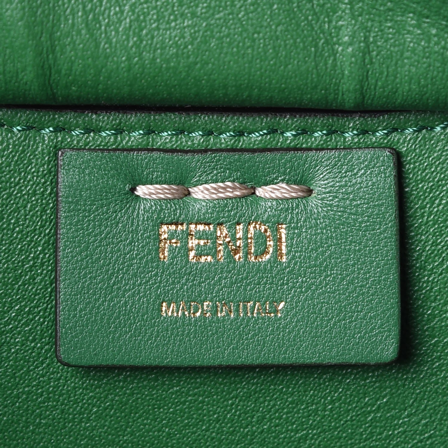 Fendi Vitello Dolce Shiny Nappa Petite 3Jours Tote Tortora Emerald 6 of 7