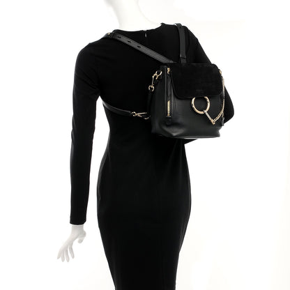 Chloe Suede Calfskin Small Faye Backpack Black 3 of 15