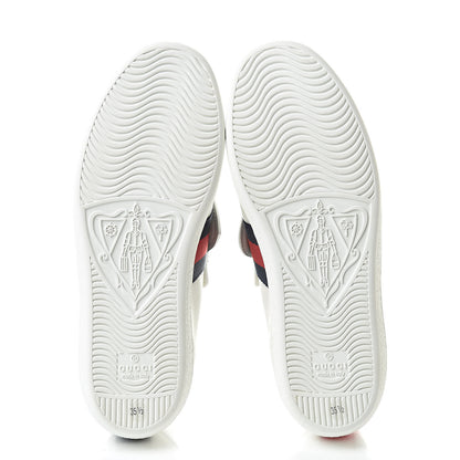 Gucci Calfskin Ayers Web Womens Ace Bow Lace Sneakers 35.5 White 5 of 9