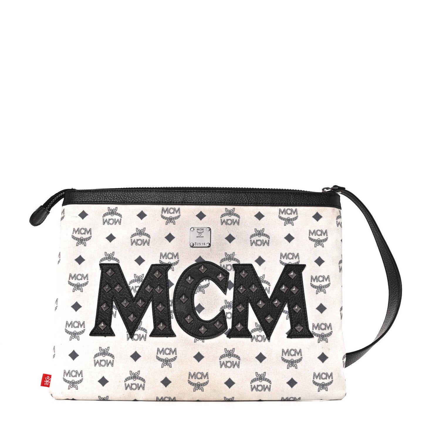 X Ekocycle Visetos Wristlet Pouch White Black