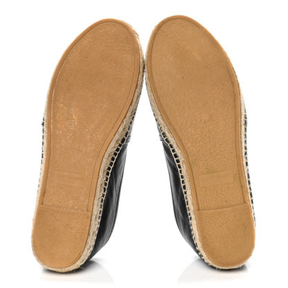 Saint Laurent Lambskin Monogram Espadrilles 37 Black 4 of 4