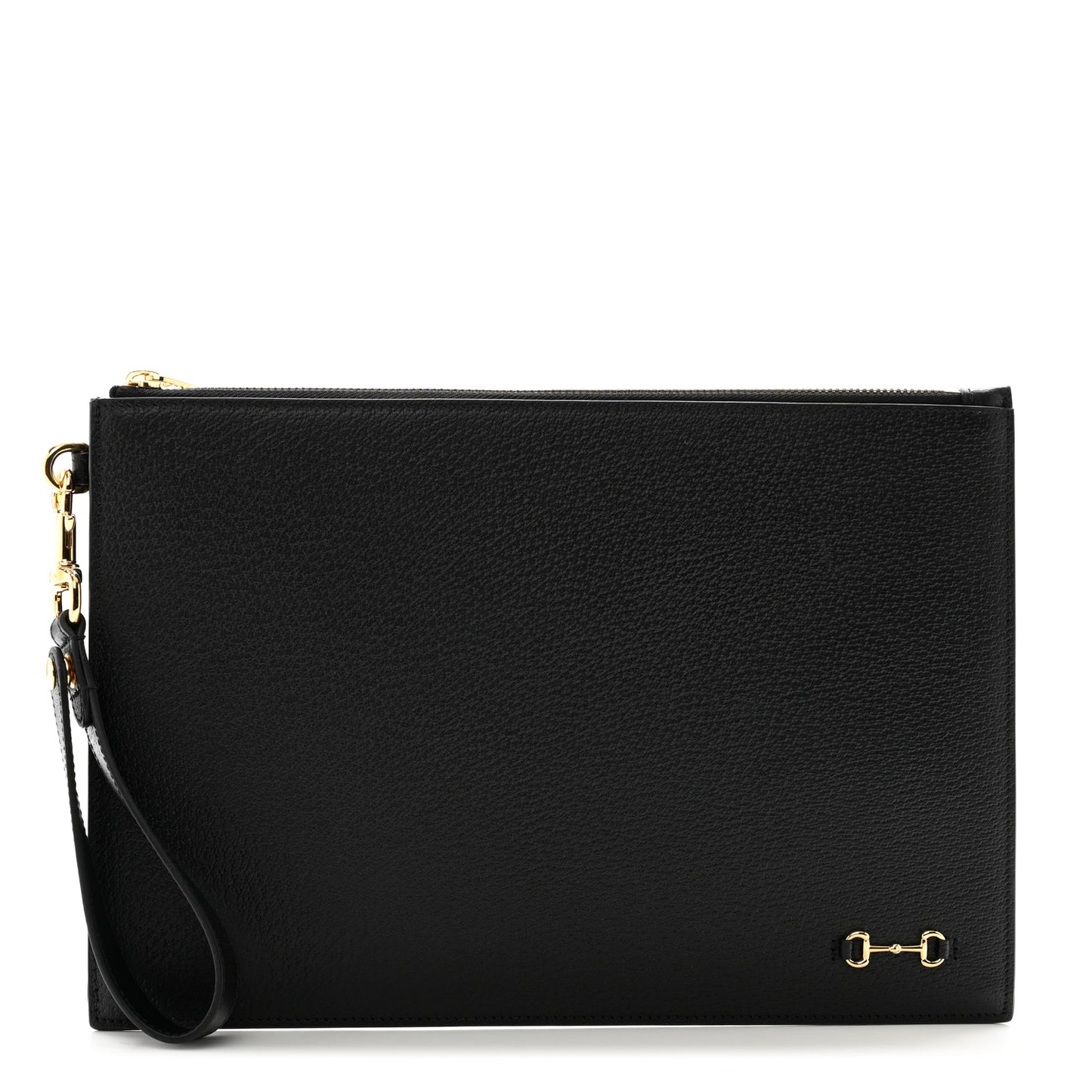 Calfskin Horsebit 1955 Wristlet Pouch Black