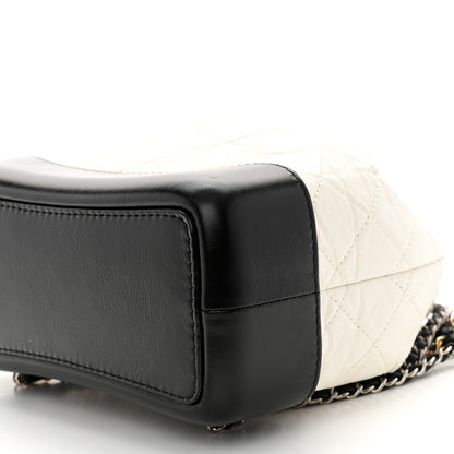 Chanel Aged Calfskin Quilted Small Gabrielle Backpack Black White 10 of 10