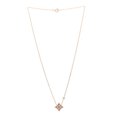 Louis Vuitton 18K Pink Gold Diamond Pink Mother of Pearl Color Blossom BB Star Pendant Necklace 2 of 3