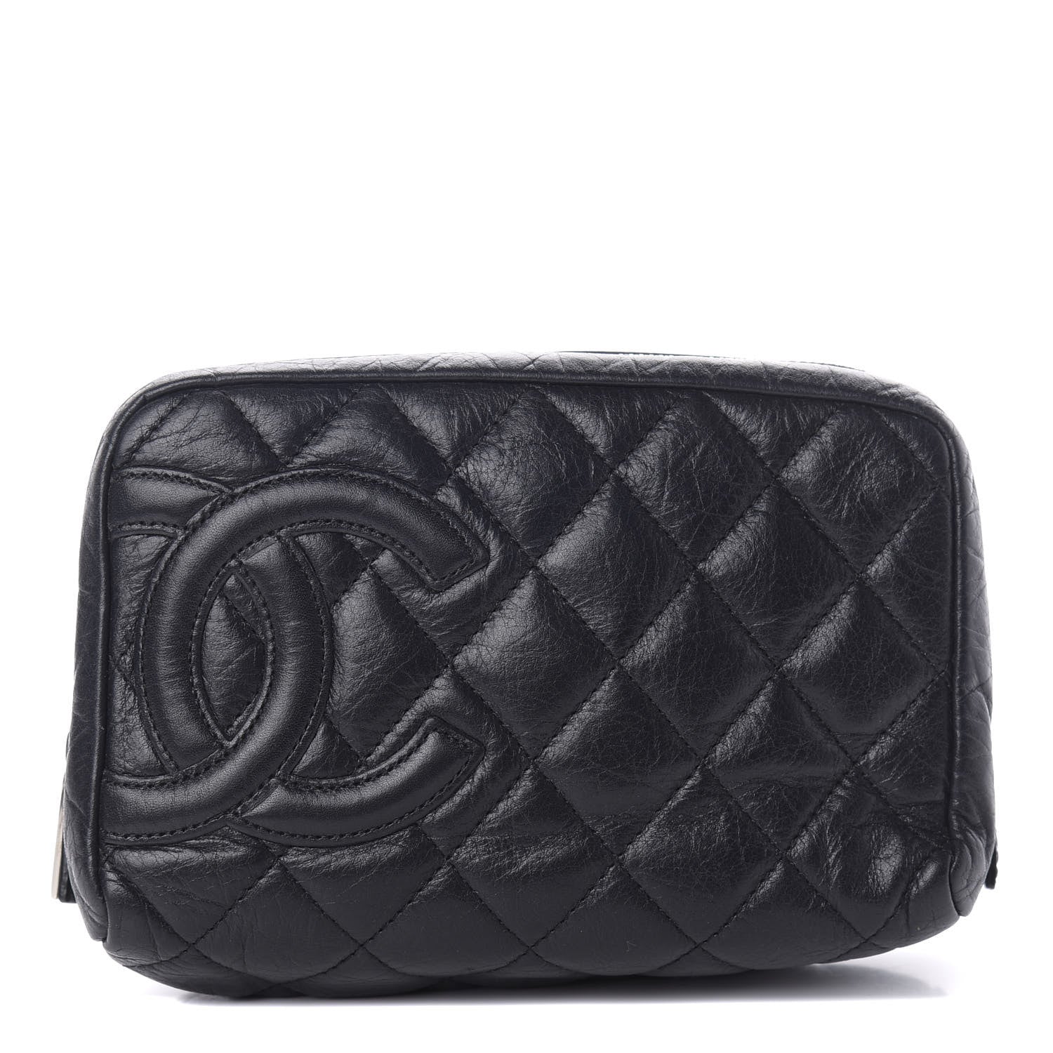 Chanel Aged Calfskin Quilted Cambon Cosmetic Case Black 1 of 8