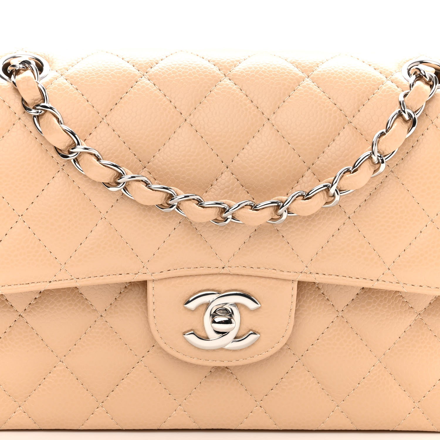Chanel Caviar Quilted Small Double Flap Beige 7 of 9