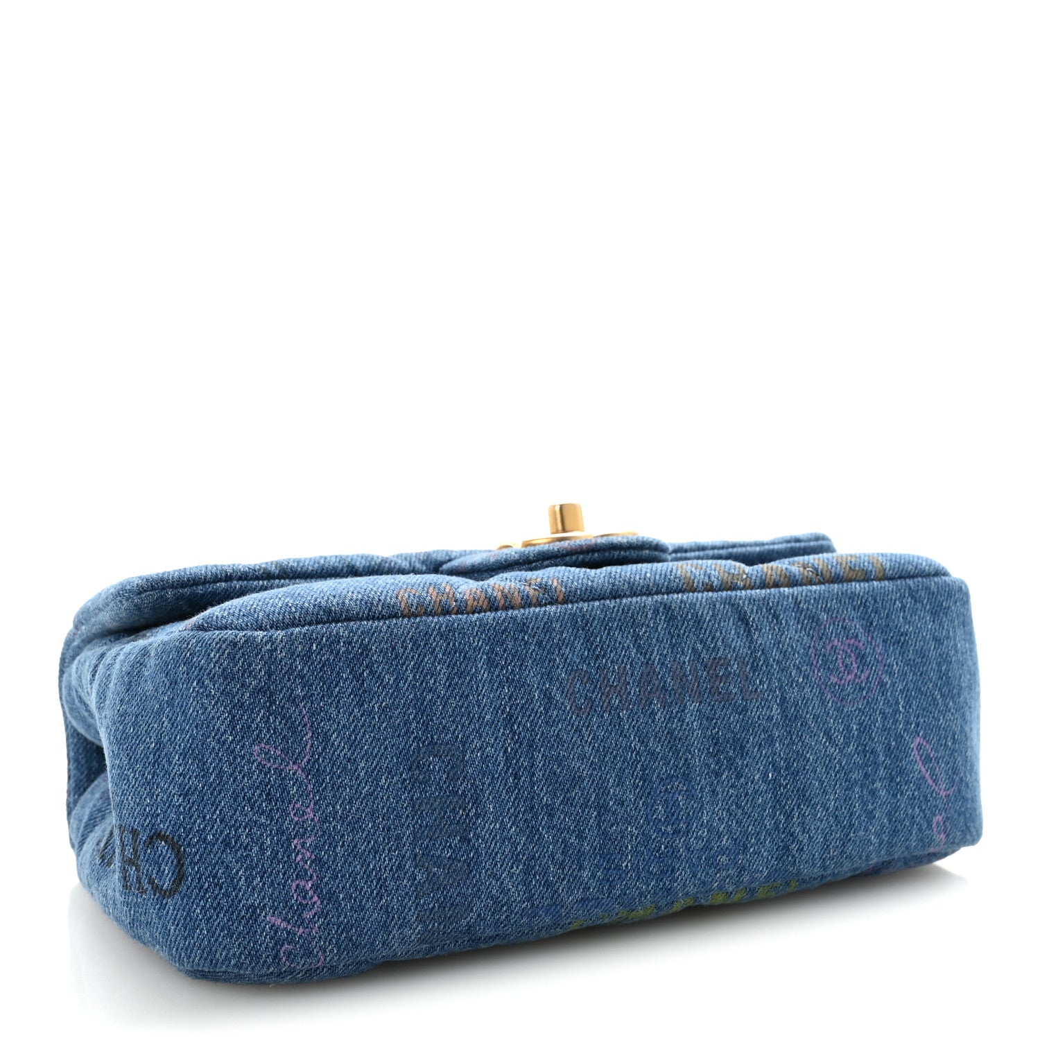 Chanel Denim Quilted Mini Denim Mood Rectangular Flap Blue Multicolor 4 of 10