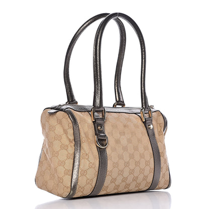 Gucci Monogram Small Abbey Boston Metallic Brown 3 of 19