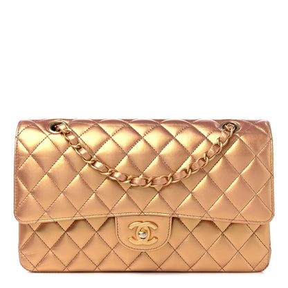 Chanel Metallic Lambskin Quilted Medium Double Flap Golden 1 of 12