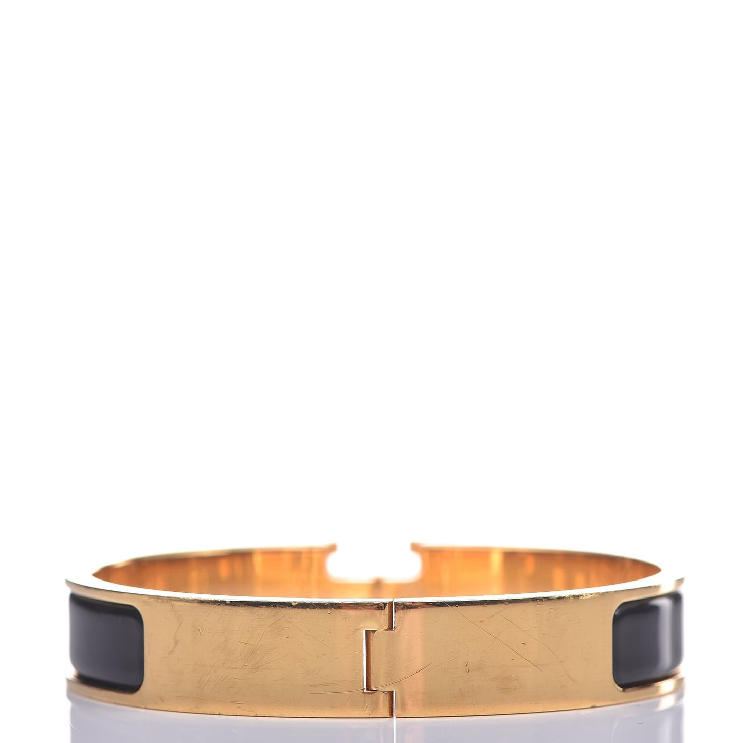 Enamel Narrow Clic Clac H Bracelet GM Black