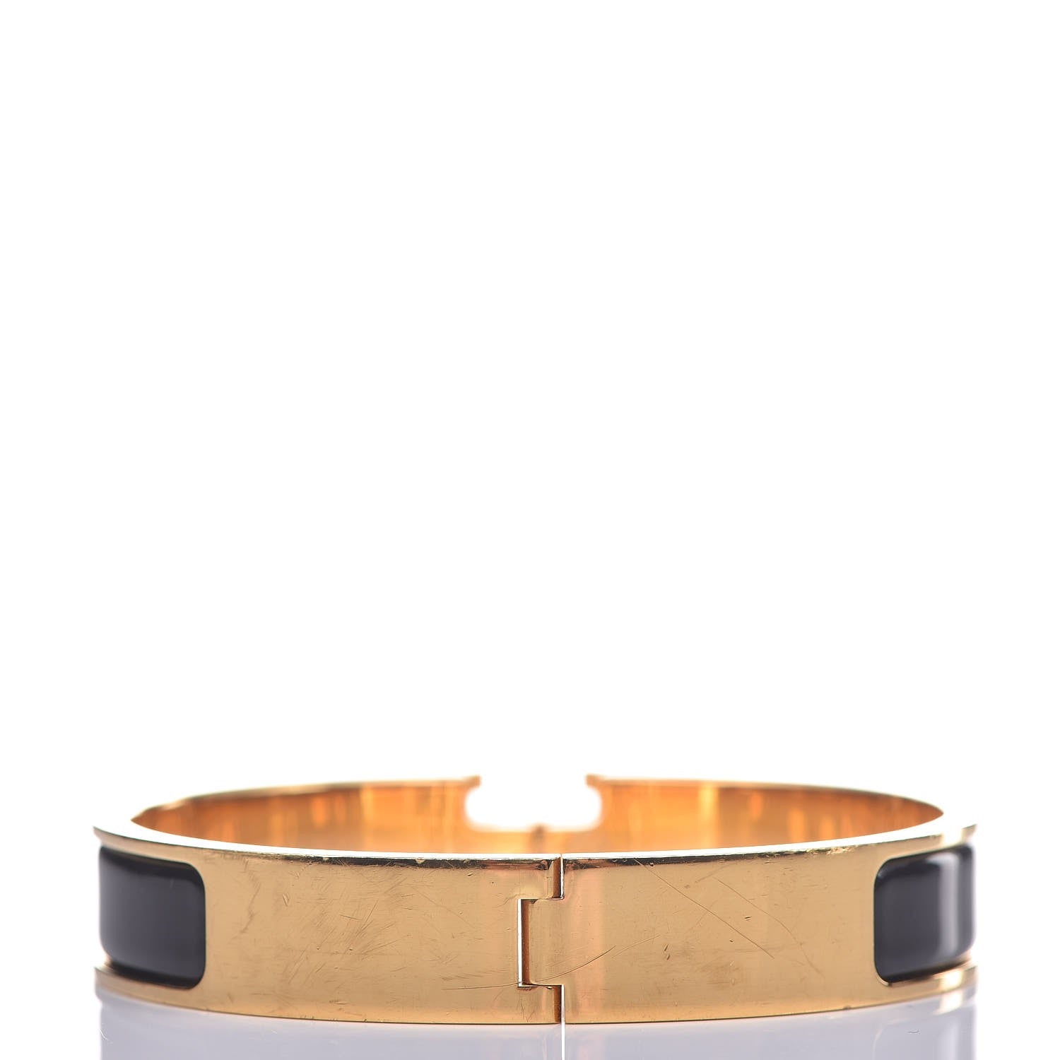 Hermes Enamel Narrow Clic Clac H Bracelet GM Black 3 of 5