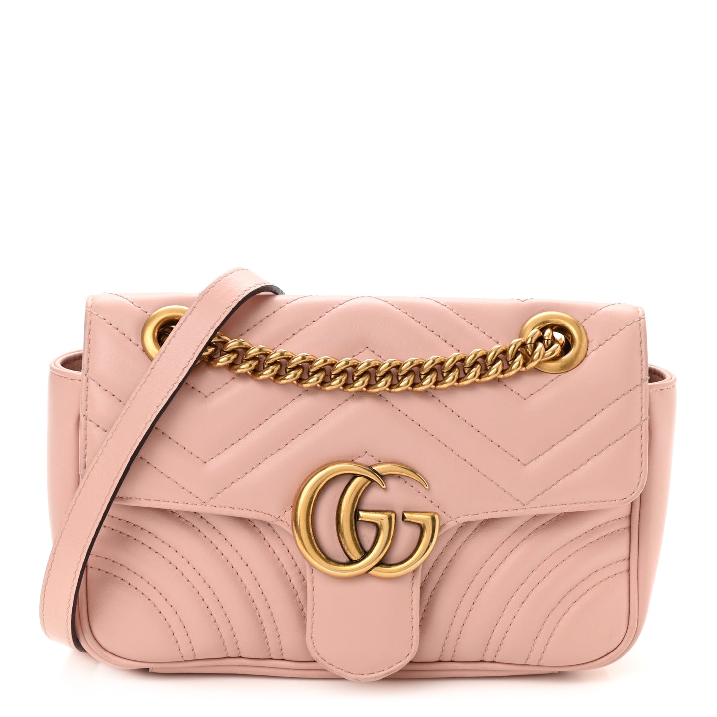 Calfskin Matelasse Mini GG Marmont Shoulder Bag Perfect Pink