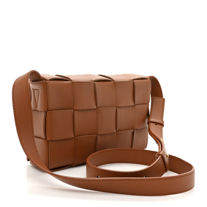 Bottega Veneta Lambskin Maxi Intrecciato Cassette Crossbody Bag Caramel 3 of 13