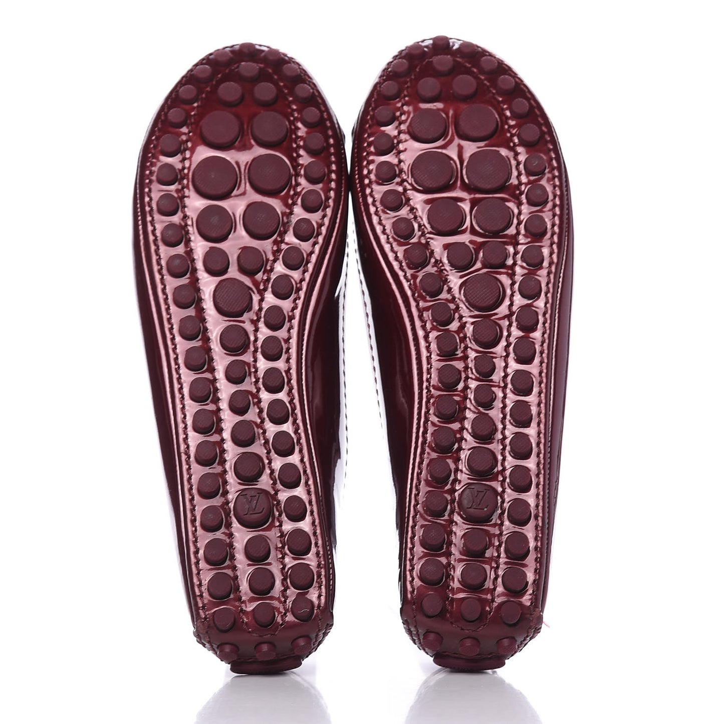 Patent Calfskin Oxford Ballerina Flats 34.5 Amarante
