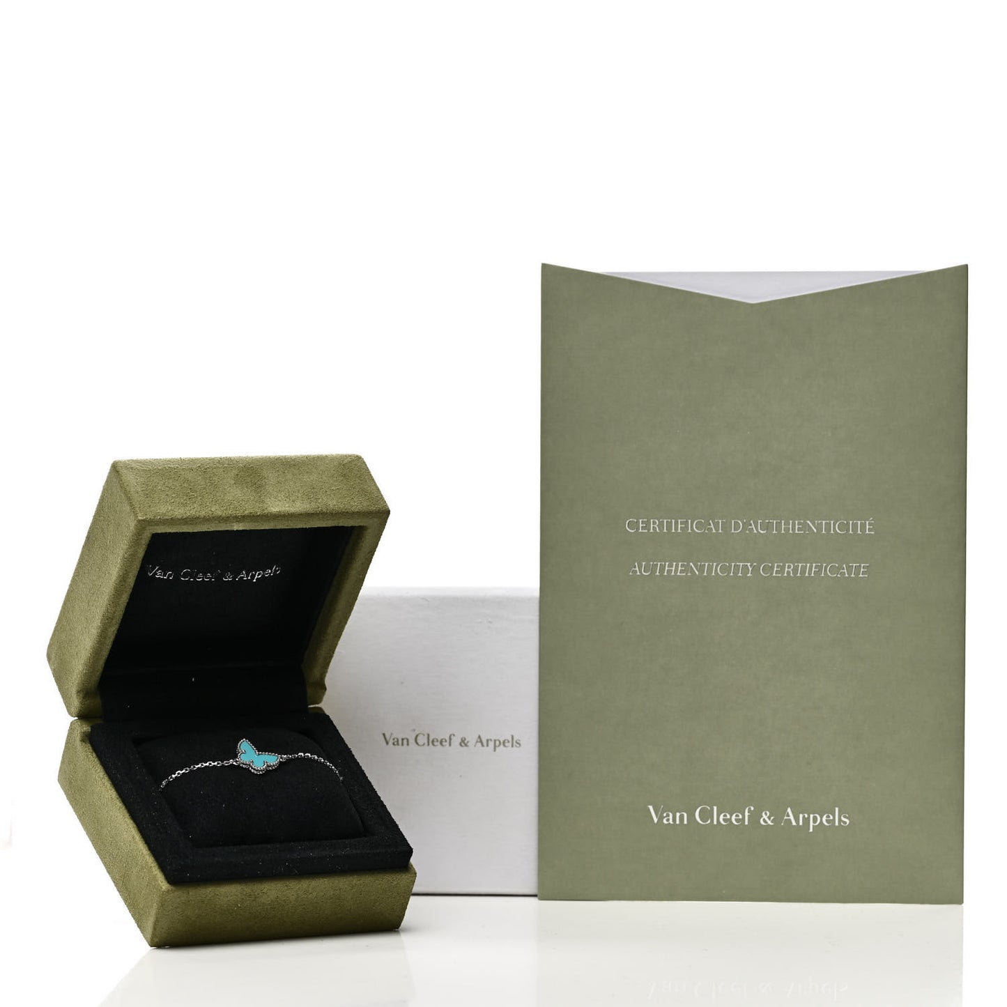 18K White Gold Turquoise Sweet Alhambra Butterfly Bracelet