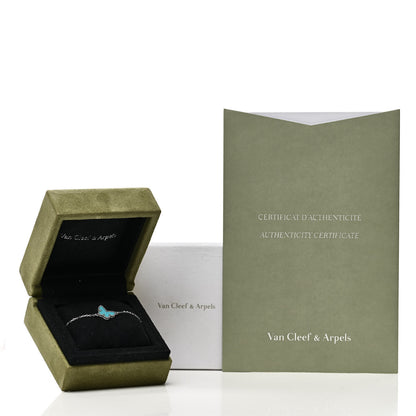 Van Cleef & Arpels 18K White Gold Turquoise Sweet Alhambra Butterfly Bracelet 5 of 5