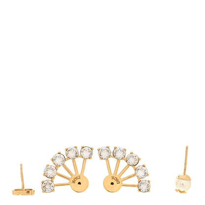 Christian Dior Crystal Pearl Petite CD Earrings Gold 3 of 6
