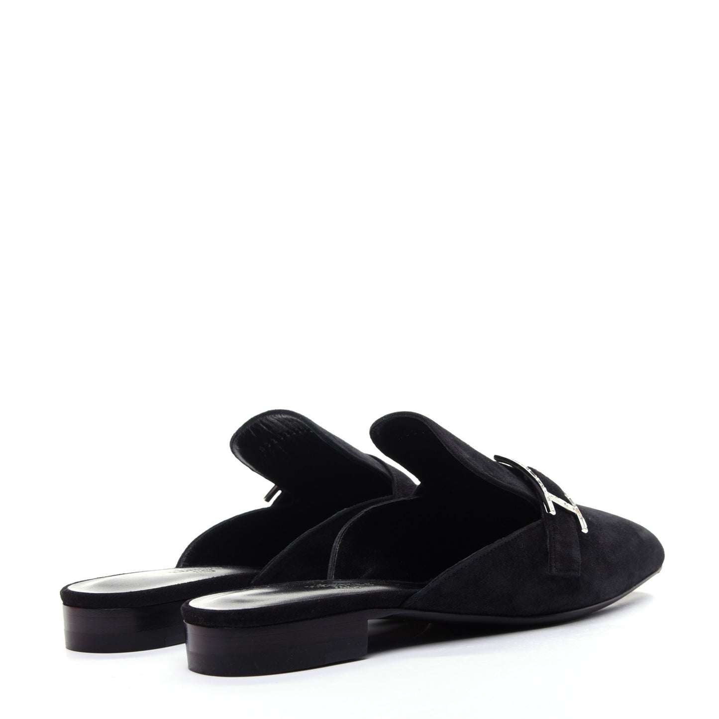 Suede Goatskin Beauty Mules 39 Black