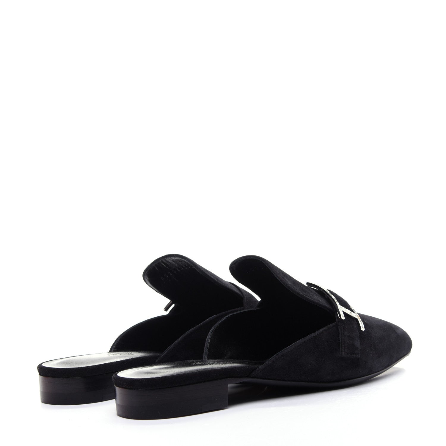 Hermes Suede Goatskin Beauty Mules 39 Black 3 of 11