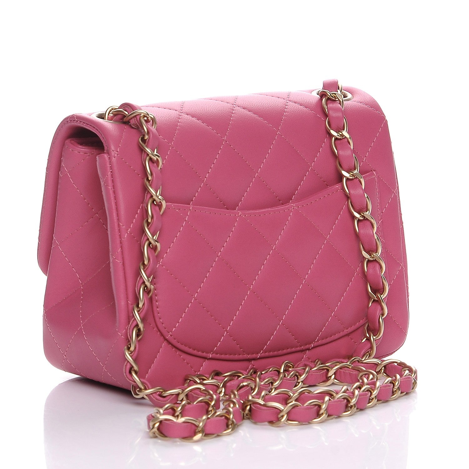 Chanel Lambskin Quilted Mini Square Flap Dark Pink 3 of 7