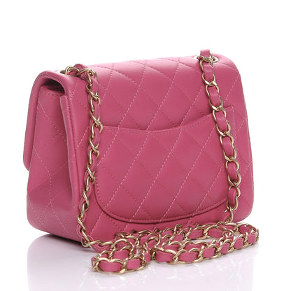 Chanel Lambskin Quilted Mini Square Flap Dark Pink 3 of 7