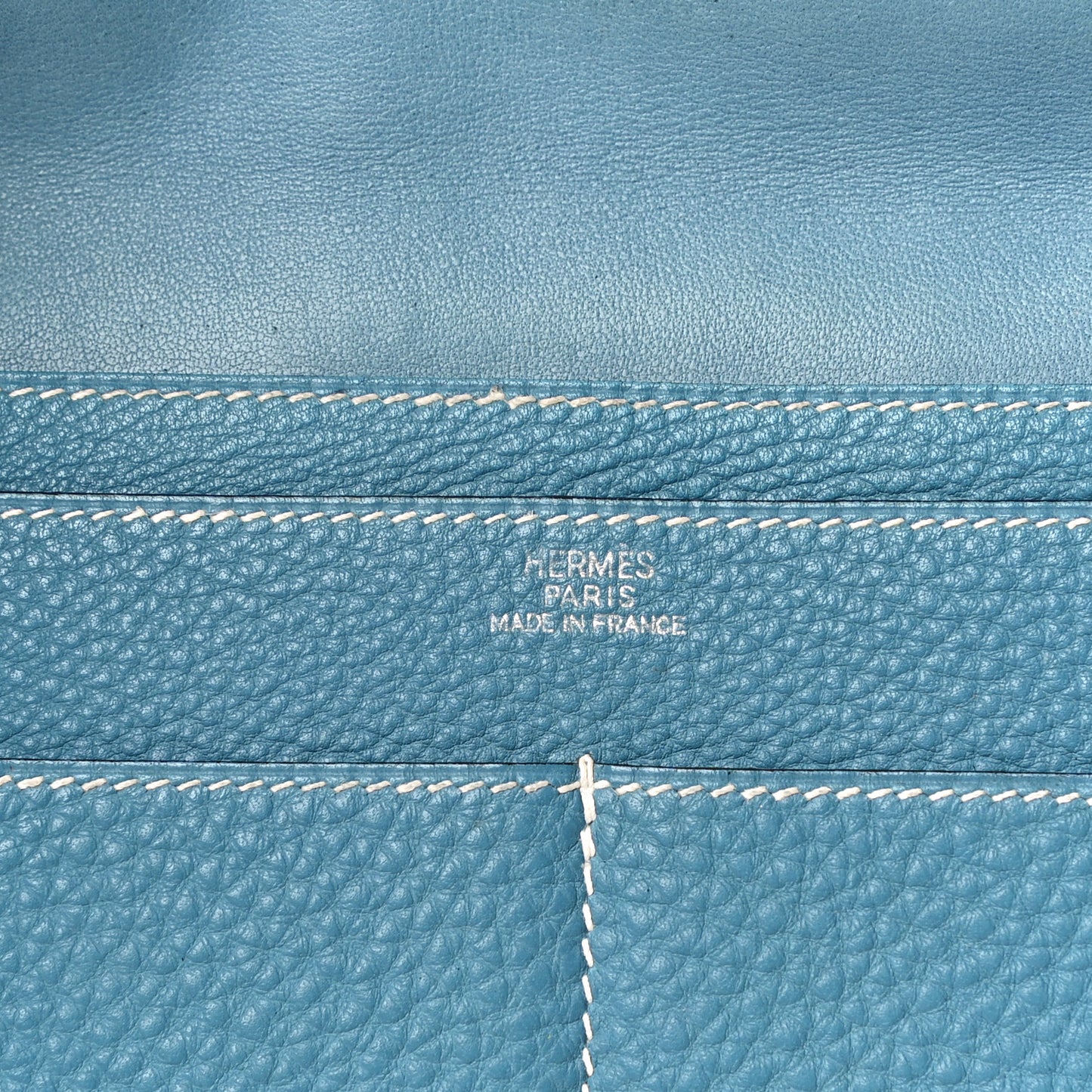 Togo Dogon Duo Wallet Blue Jean