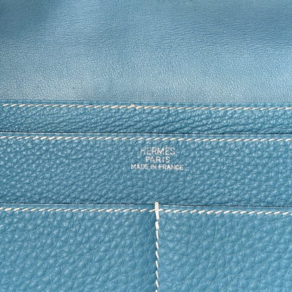 Hermes Togo Dogon Duo Wallet Blue Jean 6 of 13