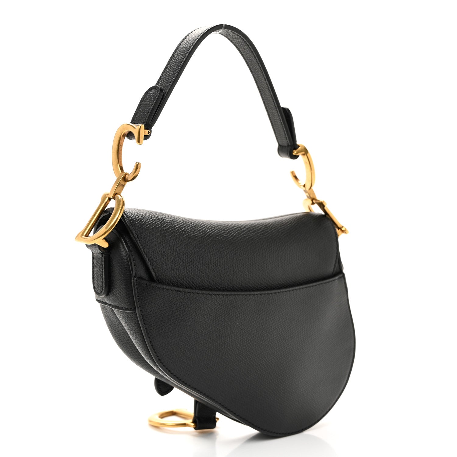 Christian Dior Grained Calfskin Mini Saddle Bag Black 3 of 10