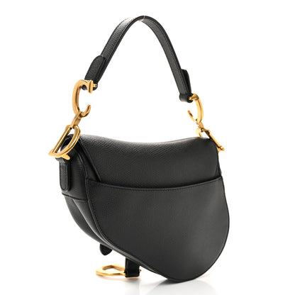 Christian Dior Grained Calfskin Mini Saddle Bag Black 3 of 10