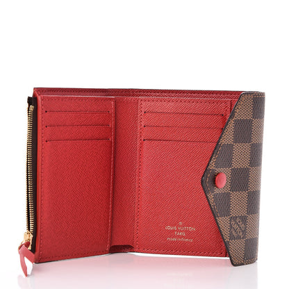 Louis Vuitton Damier Ebene Victorine Wallet Red 5 of 8