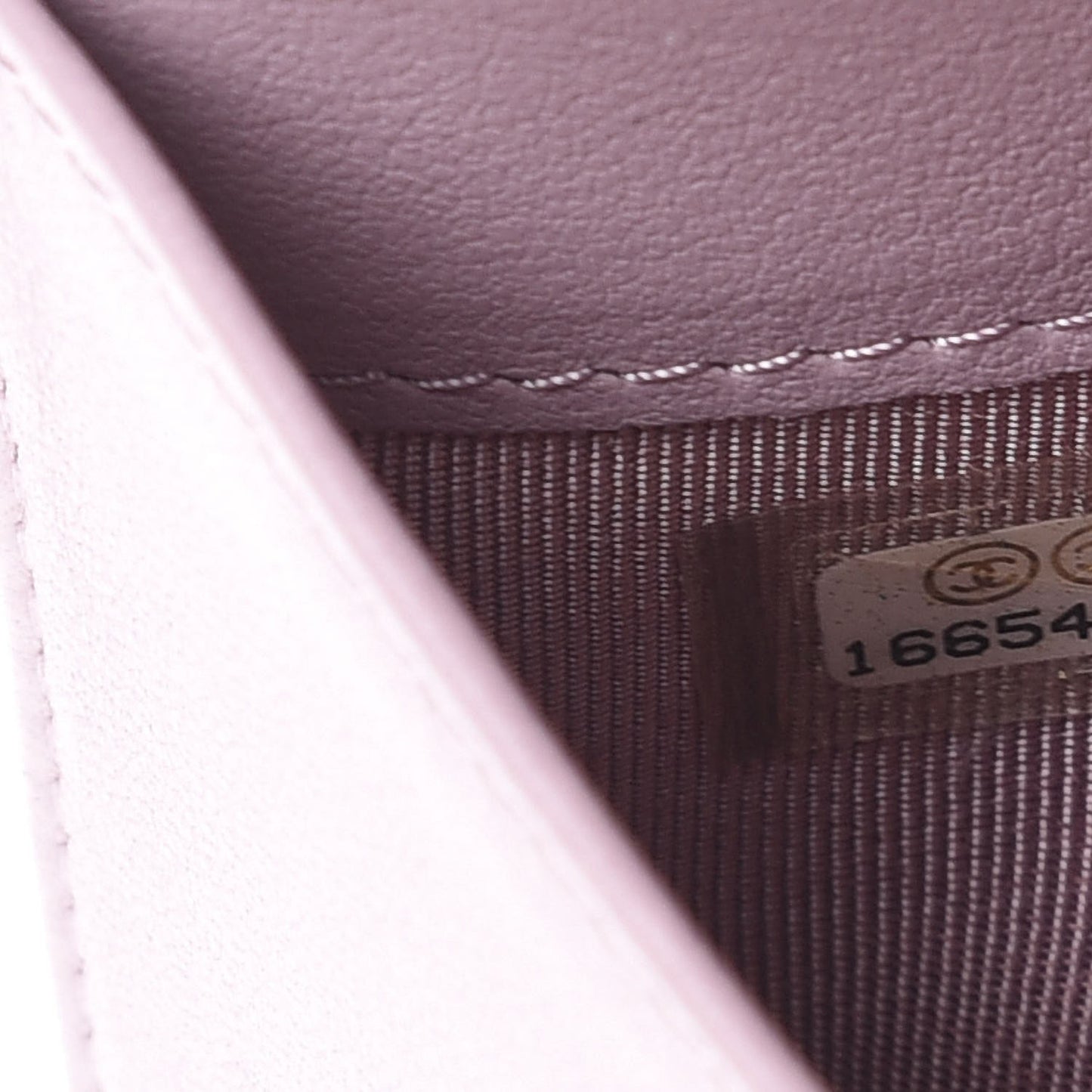 Lambskin Quilted Yen Wallet Lilac