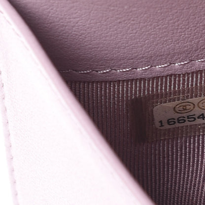 Chanel Lambskin Quilted Yen Wallet Lilac 8 of 9