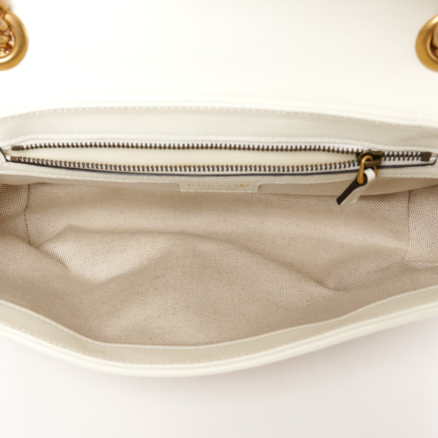 X Adidas Calfskin Matelasse Small GG Marmont Shoulder Bag Off White