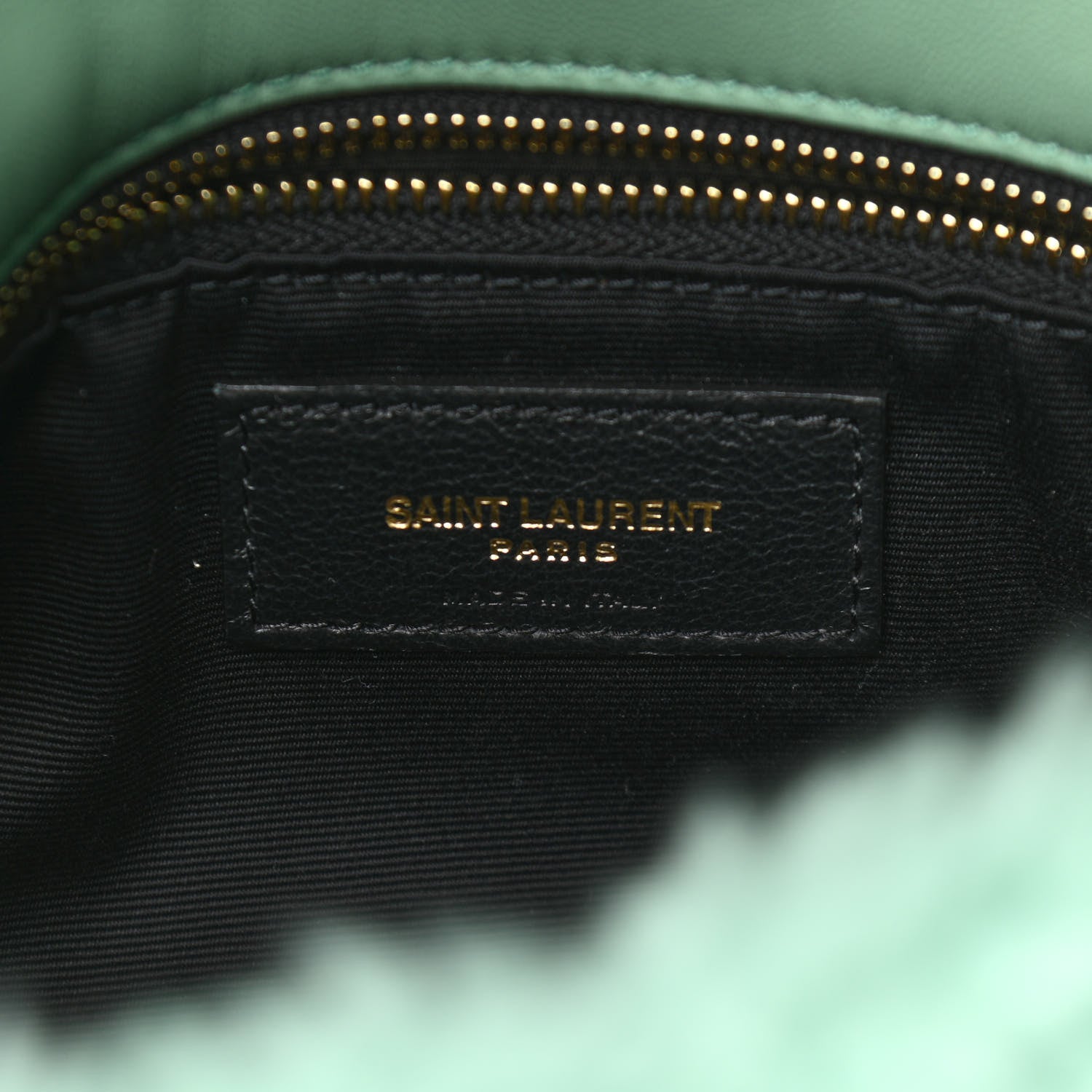 Saint Laurent Merino Shearling Lambskin Quilted Small Loulou Puffer Monogram Chain Satchel Iced Mint 6 of 9