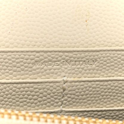 Saint Laurent Grain De Poudre Matelasse Chevron Monogram Chain Wallet Crema Soft 8 of 18