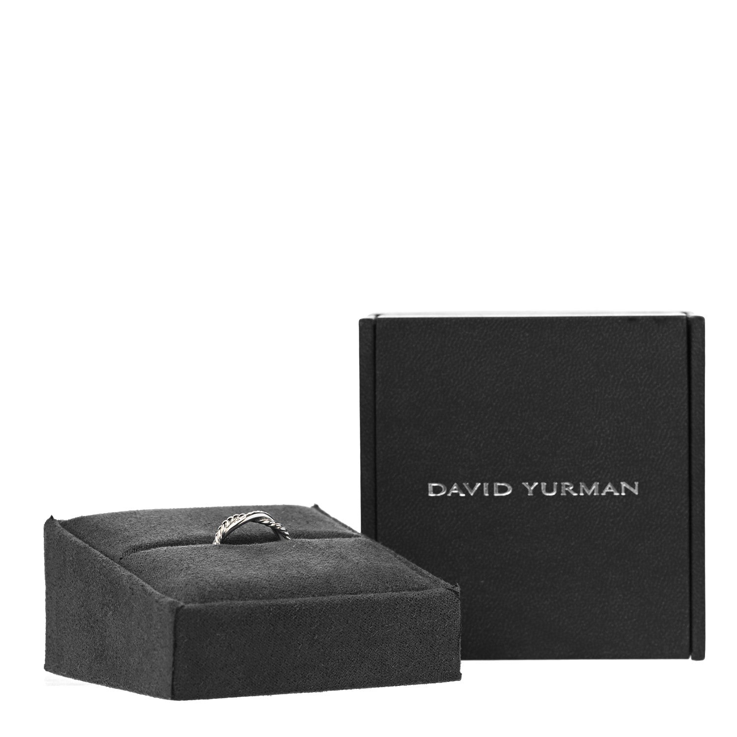 David Yurman Sterling Silver Diamond Petite Infinity Twist Ring 52 6 5 of 5