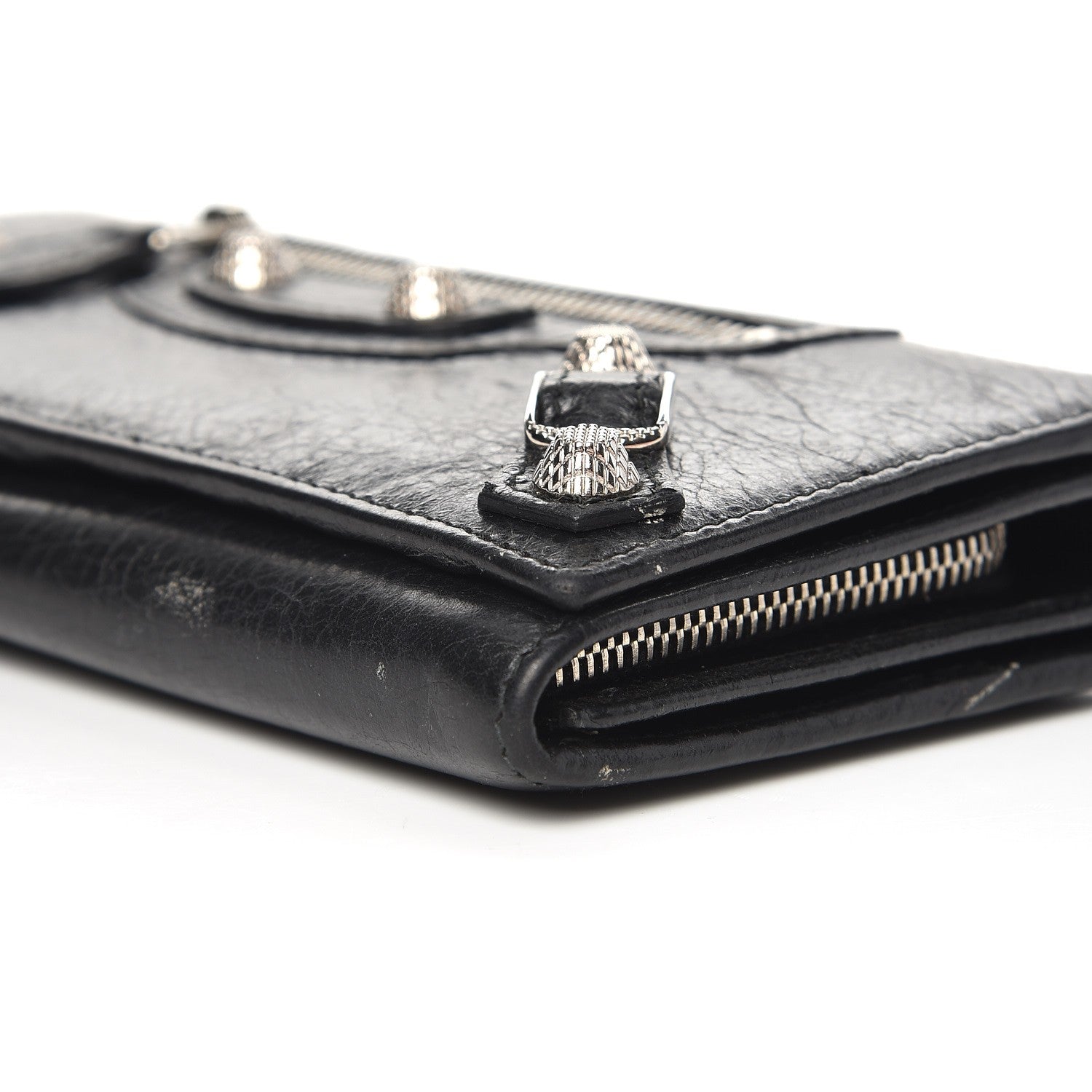Balenciaga Agneau Giant 12 Silver Hardware Money Wallet Black 12 of 14