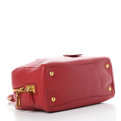 Prada Vitello Daino Bowler Scarlatto 4 of 12