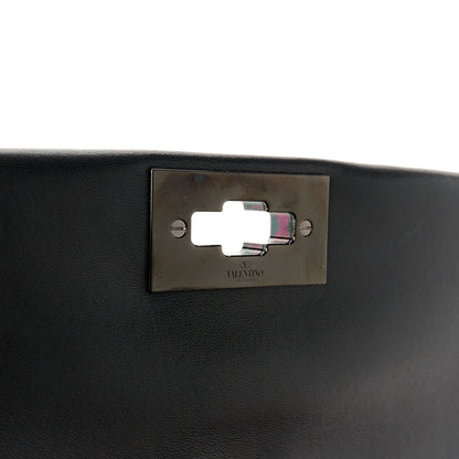 Valentino Garavani Nappa Monochrome Large Roman Stud Shoulder Bag Black 7 of 10