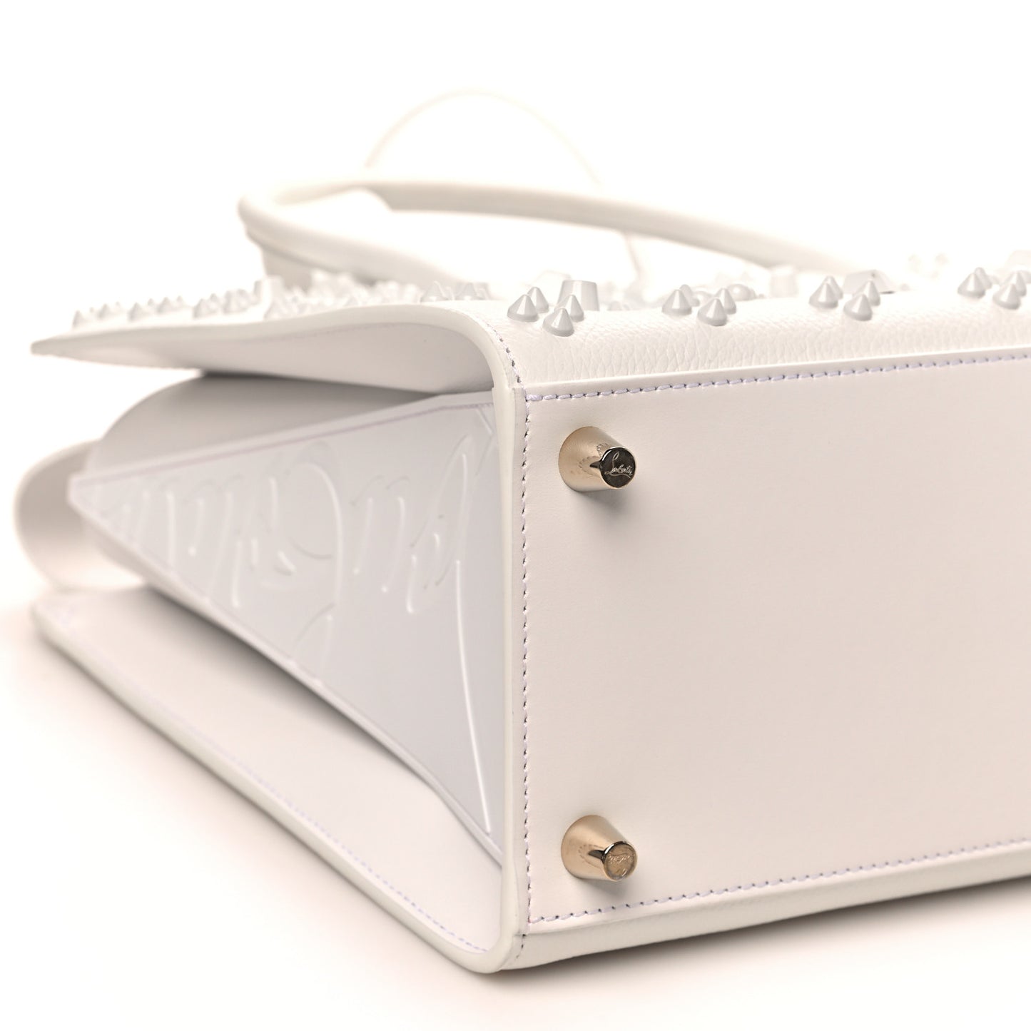 Calfskin Spikes Loubinthesky Medium Paloma Bianco