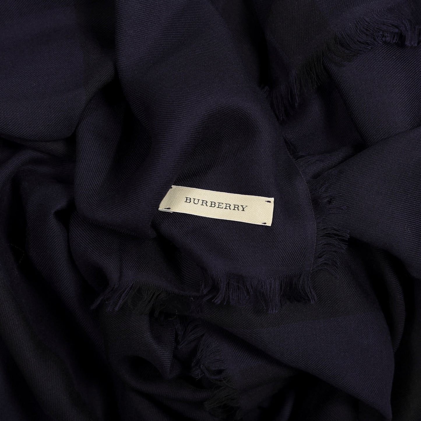Modal Wool Overdyed Chambray Check Square Scarf Dark Purple