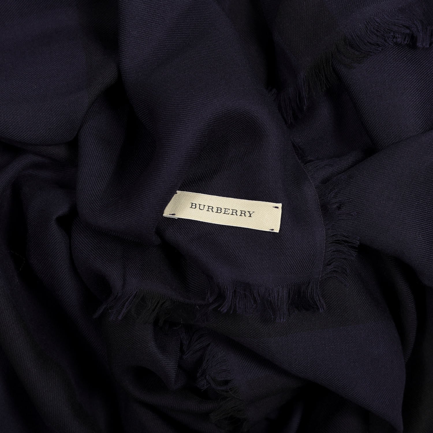 Burberry Modal Wool Overdyed Chambray Check Square Scarf Dark Purple 2 of 2