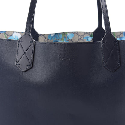Gucci GG Supreme Monogram Blooms Medium Reversible Tote Beige Blue Navy 17 of 17