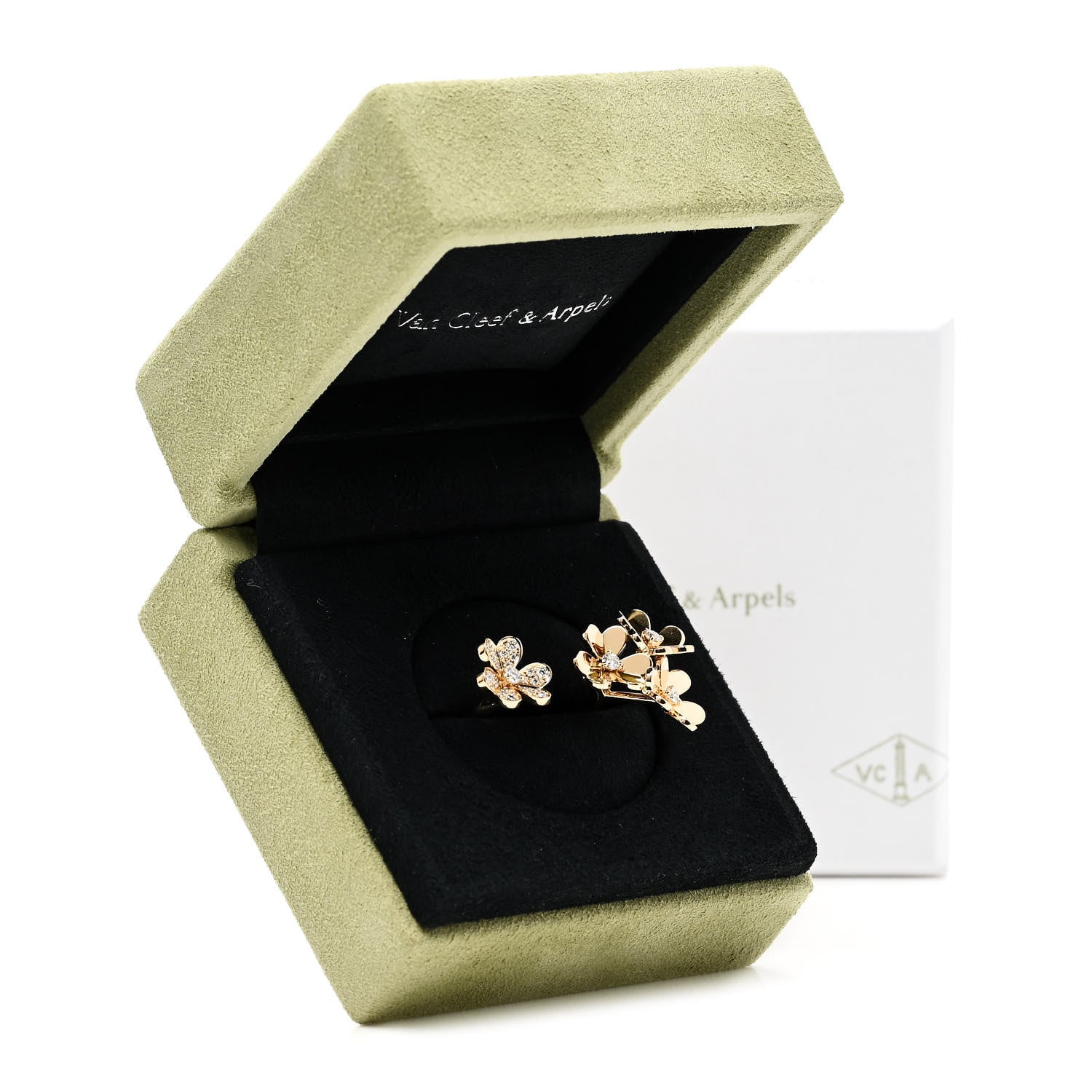 Van Cleef & Arpels 18K Yellow Gold Diamond Frivole Between The Finger Ring 53 6.5 7 of 7